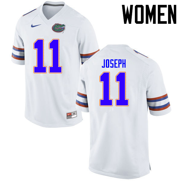 Women Florida Gators #11 Vosean Joseph College Football Jerseys Sale-White - Click Image to Close